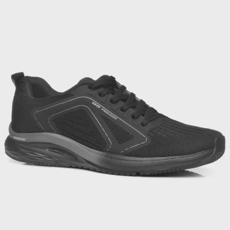 Tênis Esportivo Masculino Sport Microfibra Preto Pegada 190408-07