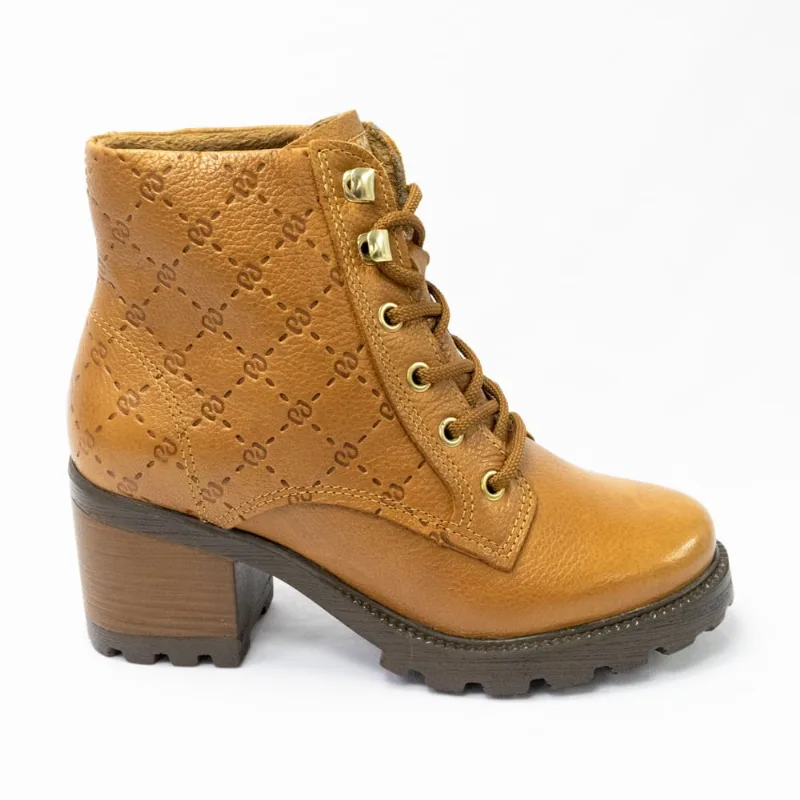 Bota Pegada 281305-04 Couro Natural Burnished com forro camurçado Caramelo
