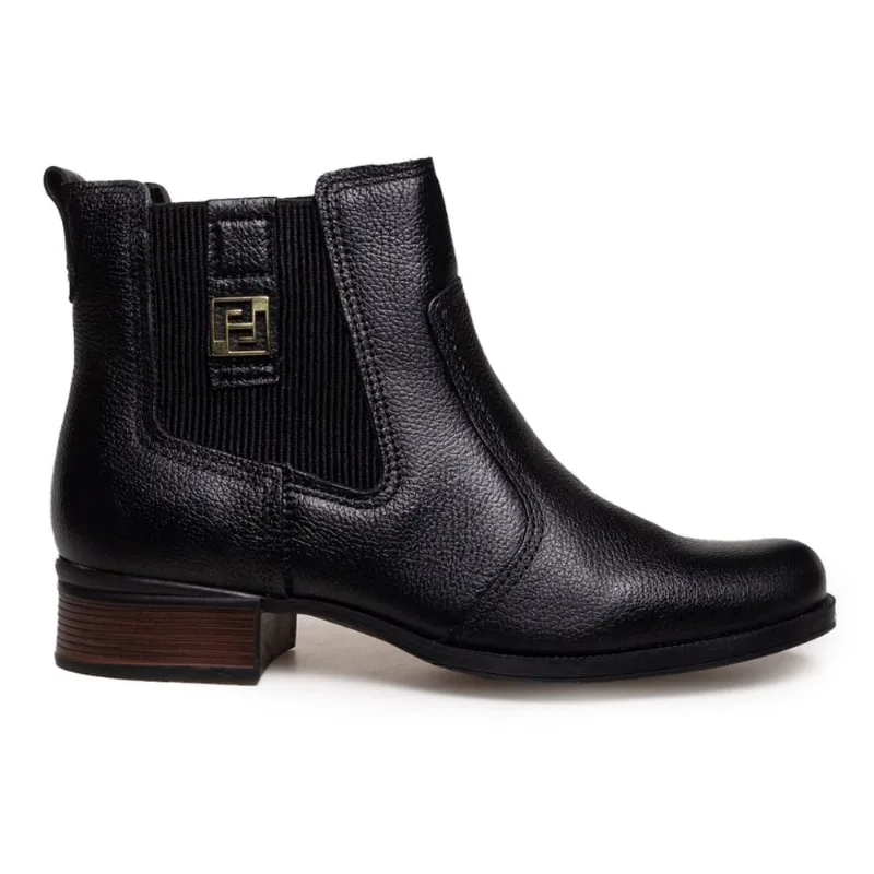 Bota Pegada Cano Curto Feminina Preta 37 Preto