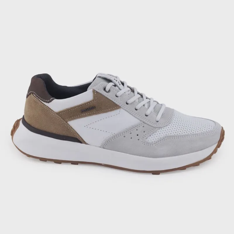 Tênis Masculino Pegada 110701 Couro cadarço elástic Amortech