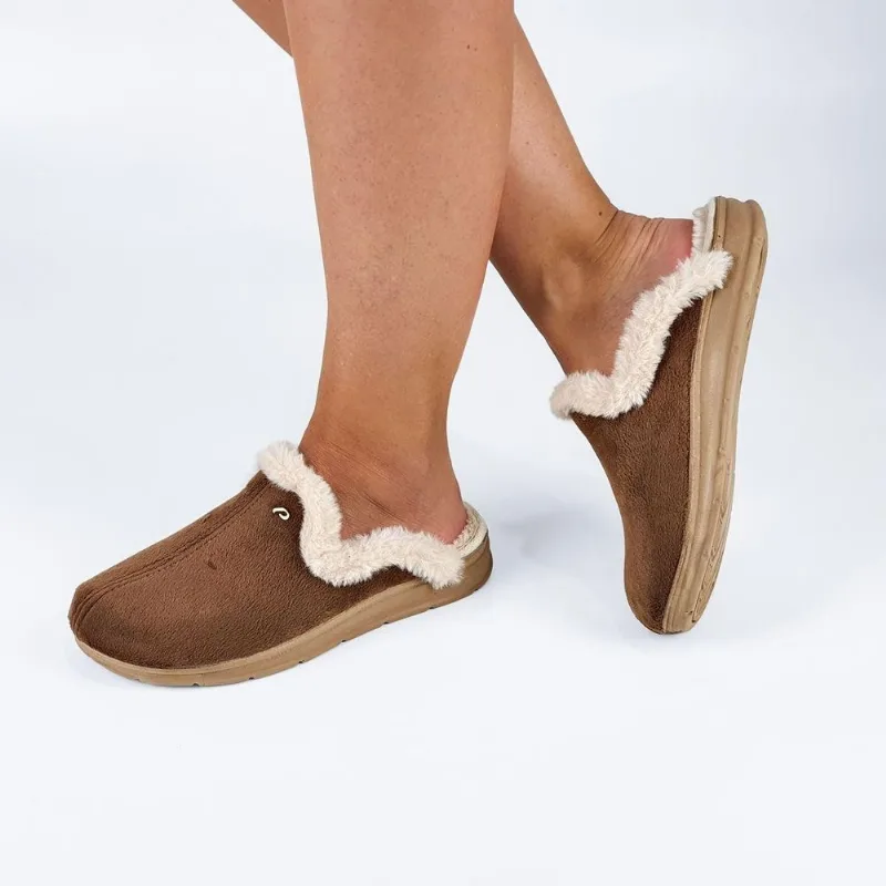 Pantufa Feminina Atoalhada Pegada 266005 37 / Caramelo