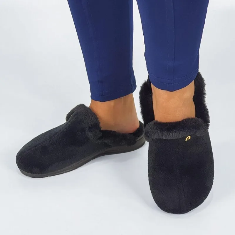 Pantufa Feminina Atoalhada Pegada 266005 39 / Preto