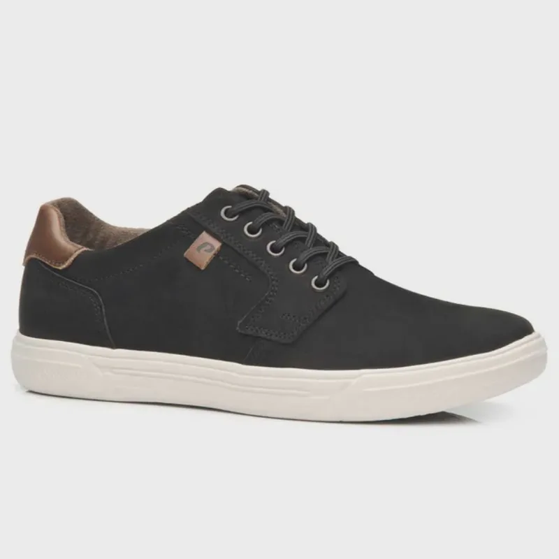 Sapatênis Masculino Flight Nobuck Preto Conhaque Pegada 110406-08