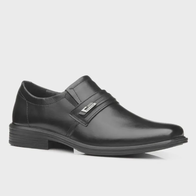 Sapato Social Masculino Em Couro Preto Pegada 124776 Amortech