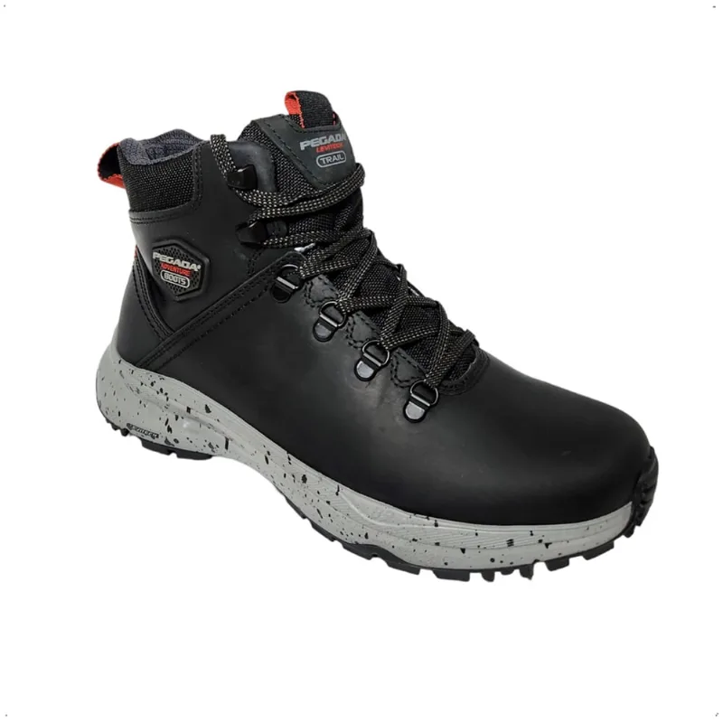Bota Adventure Pegada Masculina Couro Pull Up 150403 Preta