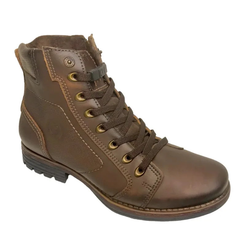 Bota Coturno Masc Pegada Couro Pull Up Marrom Café 181554-02