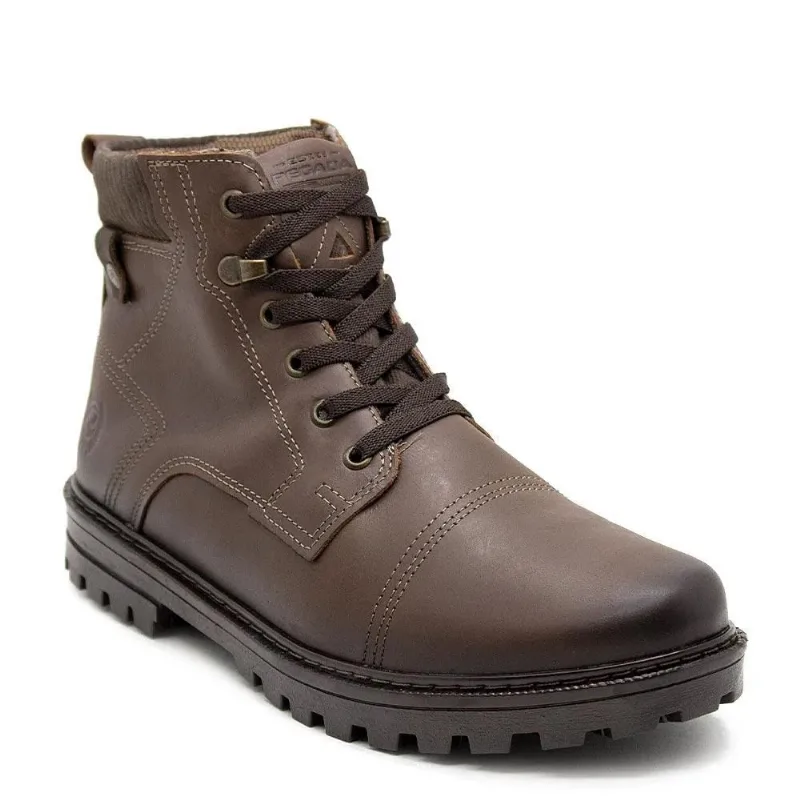 Bota Coturno Masc Pegada Couro Pull Up Marrom Café 181554-02