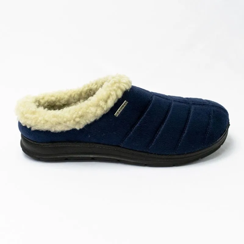 Pantufa Pegada 166052-02 Atoalhada com forro camurçado Marinho