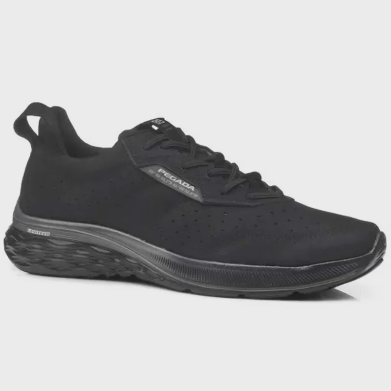 Tênis Esportivo Masculino Sport Microfibra Preto Pegada 190507-08