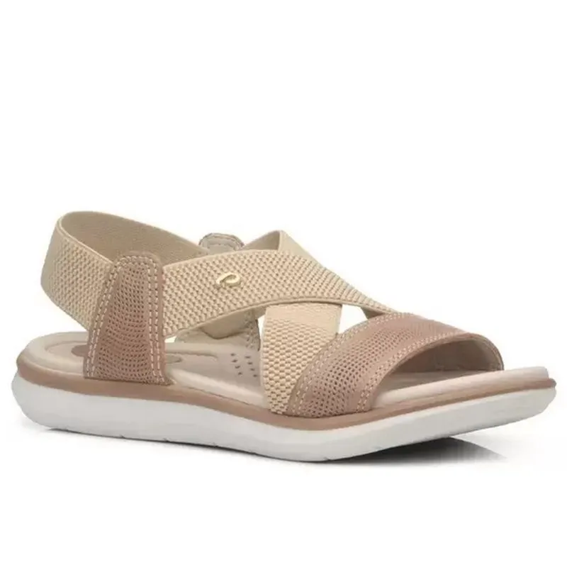 Sandalia Feminina Pegada Papete Couro - Conforto - Amortech