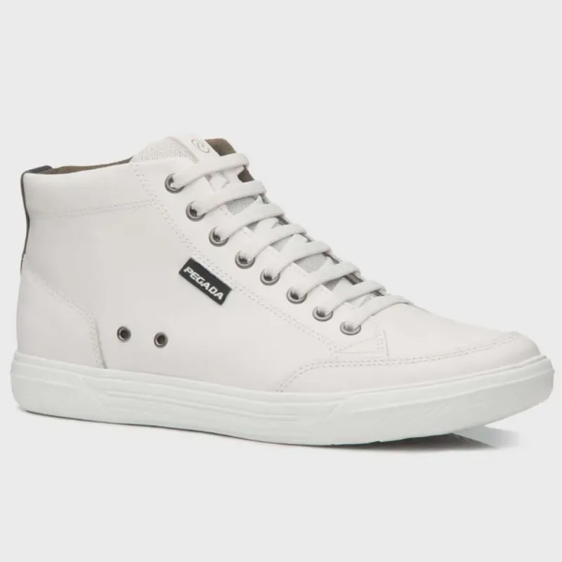 Sapatênis Masculino Cano Médio Branco Marinho Pegada 110405-01