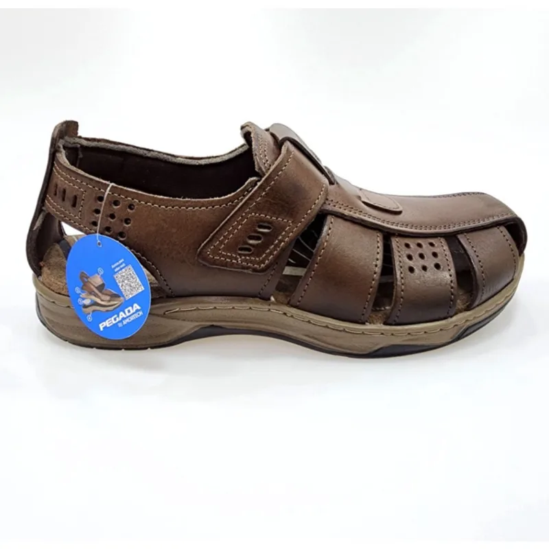 Sandália em Couro Masculina Pegada Confort Amortech - Marrom