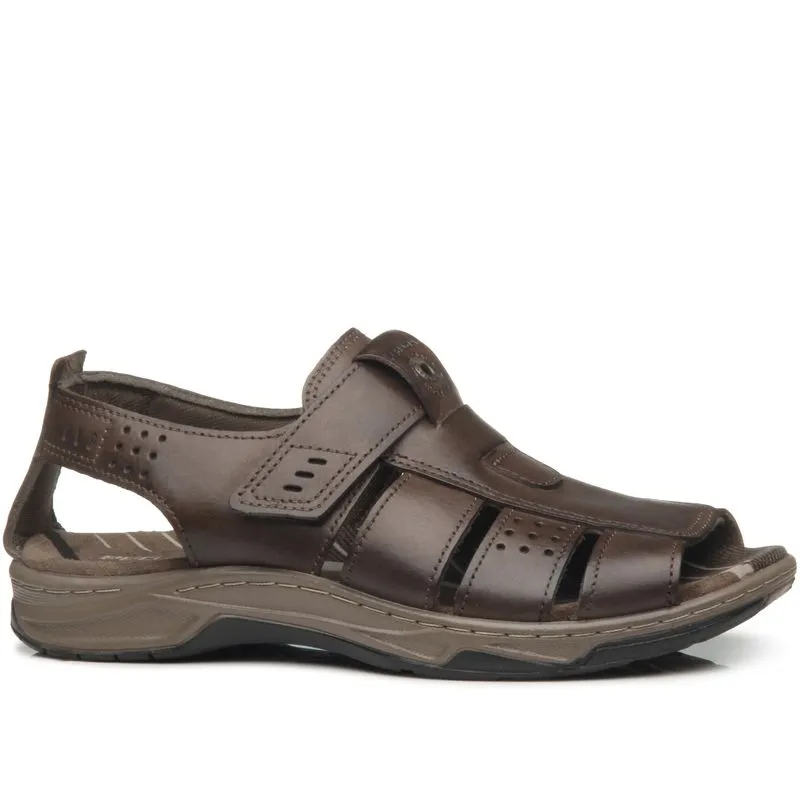 Sandália Pegada Masculina em Couro Cravo 132256-03 Sandalia Pegada Masculina em Couro Cravo 132256-03 39
