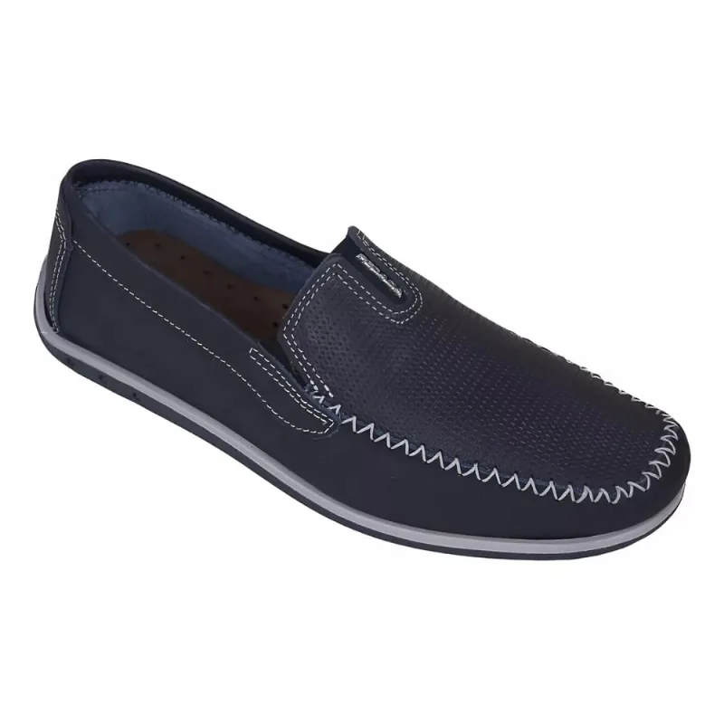 Sapato Mocassim Masc Pegada Couro Azul Marinho 141605-04 41 / Azul Escuro