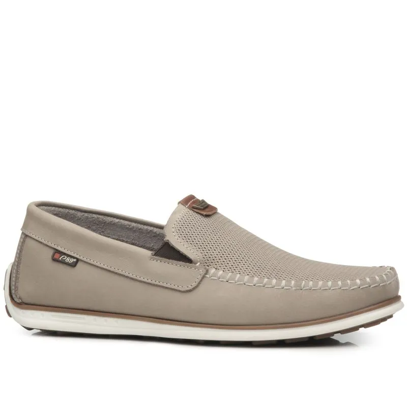 Mocassim Pegada Masculino em Couro Areia 142002-06 37