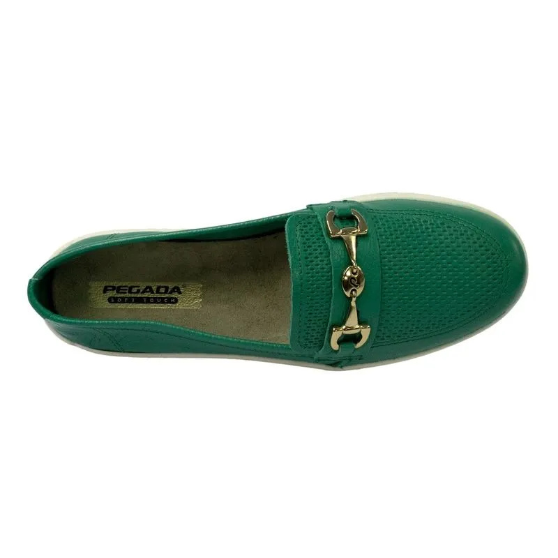 Sapatilha Pegada 210513-05 Loafer em Couro Natural Burnished Verde