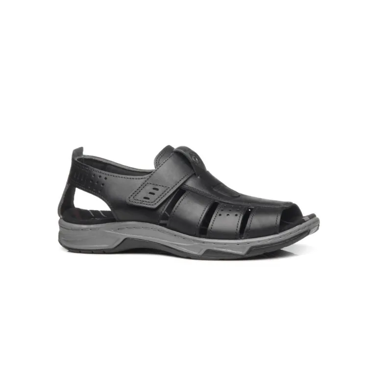 Sandália masculina pegada 132256 em couro com amortecedor