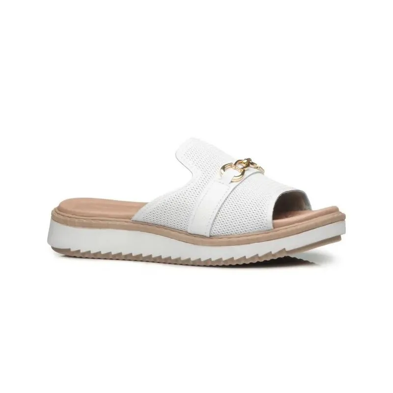 Chinelo Feminino Pegada 233663 Flatform Couro Branco