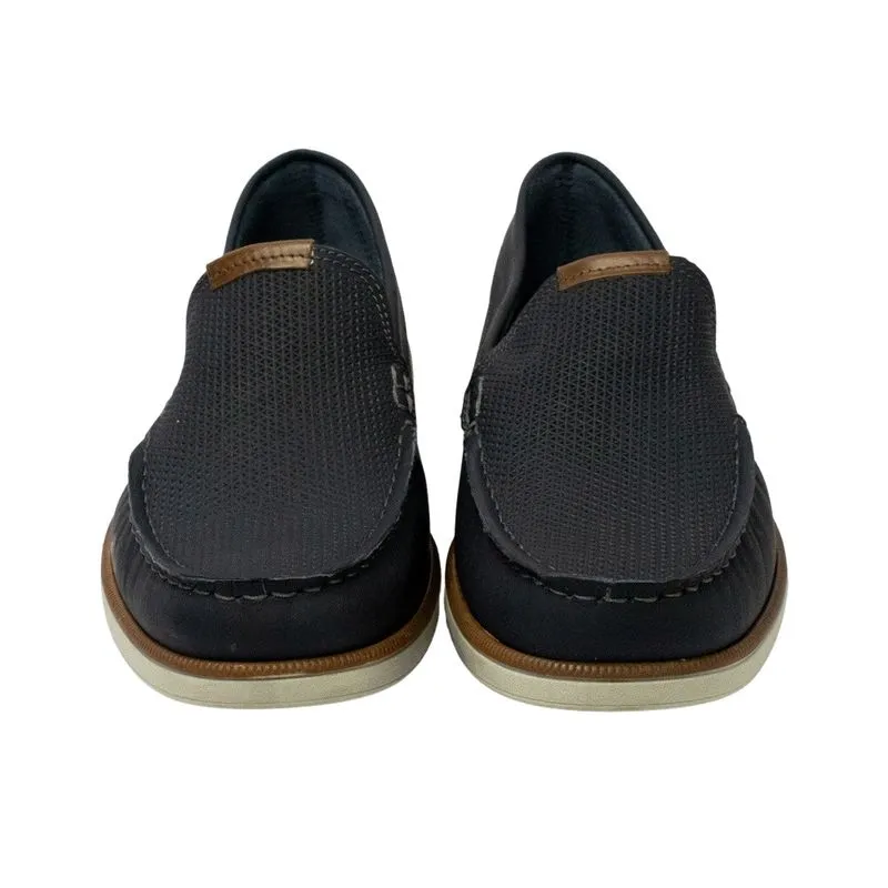 Sapatilha Pegada 141901-04 Driver em Couro Natural Washed Marinho