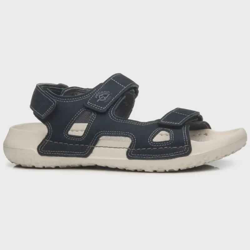 Sandália Masculina Papete Nobuck Marinho Pegada 133405-06