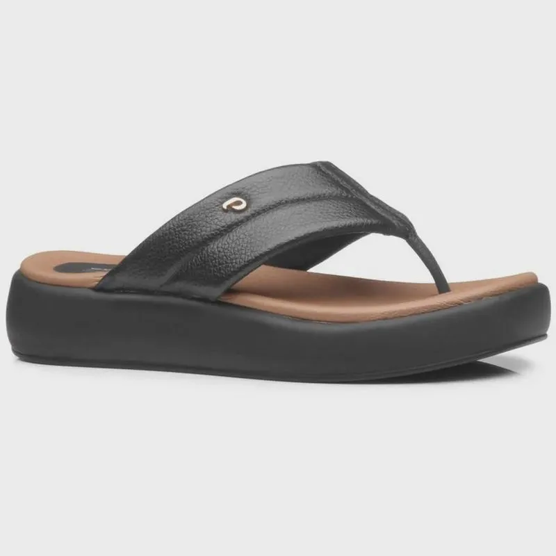 Chinelo Feminino Plataforma Dedo Couro Pegada 233701