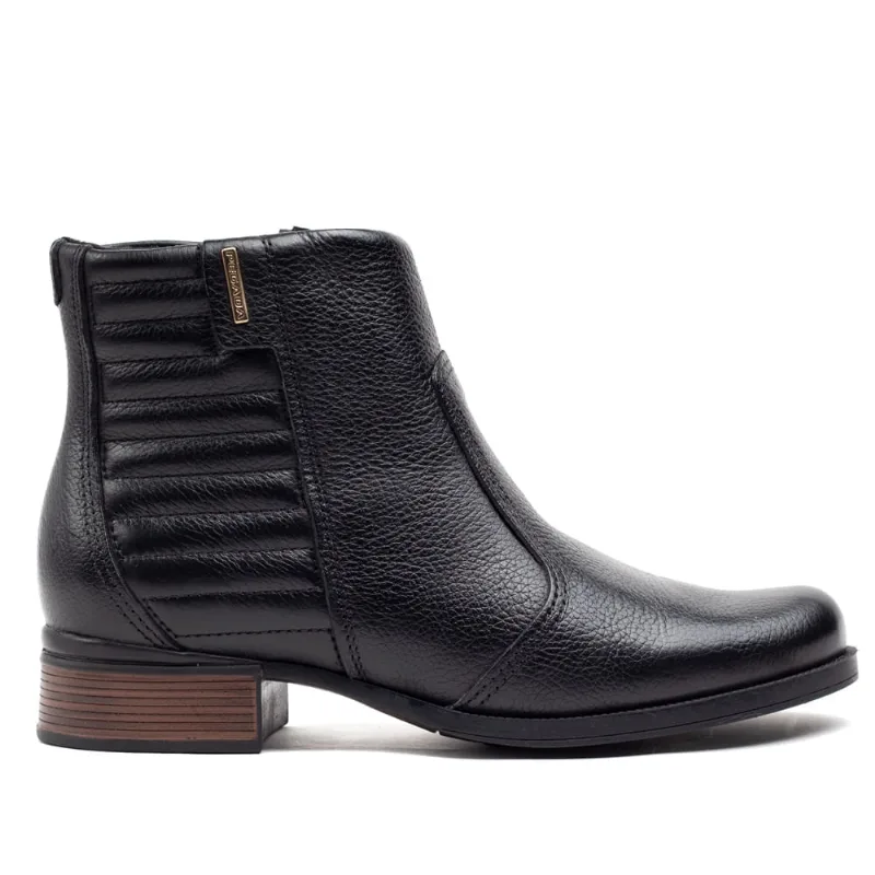 Bota Feminina Pegada Diana em Couro Preto - 35