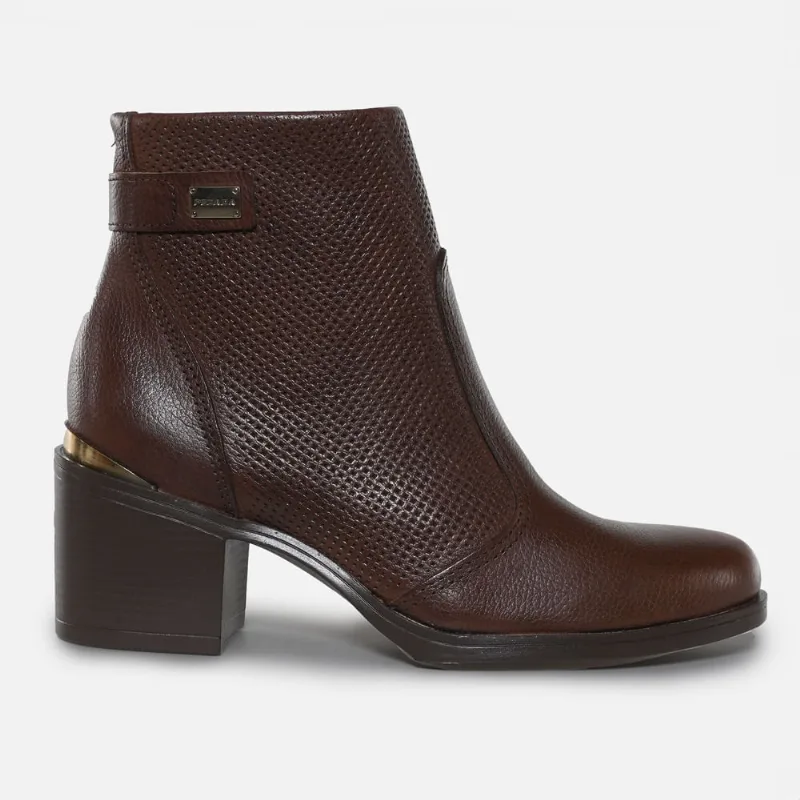 Bota Pegada Salto Bloco Relevo Feminina Marrom TOFFE - 35 - pegada