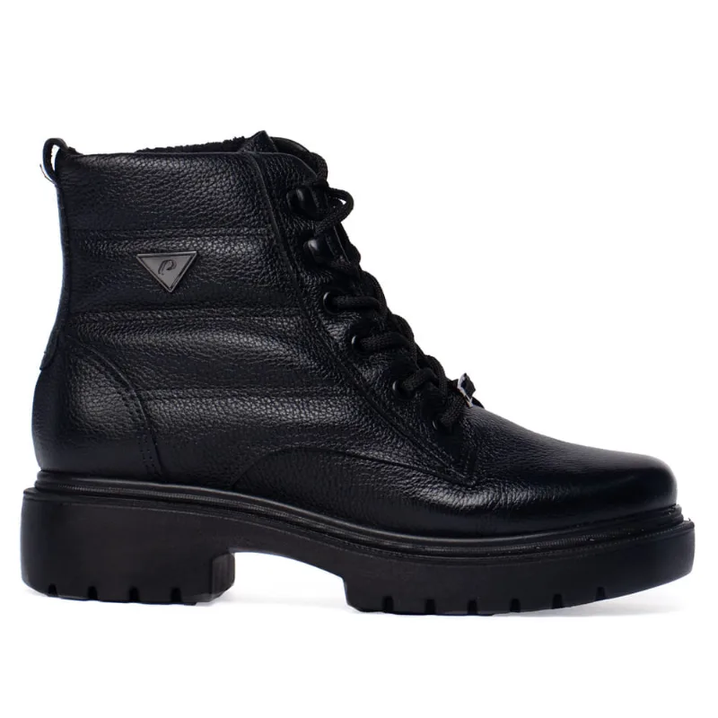 Coturno Feminino Pegada Couro Soft Touch Cano Médio Preto - 35
