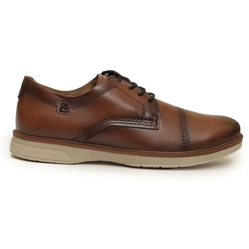 Sapato Masculino Social Couro Cadarço Pegada Marrom Marrom - 39