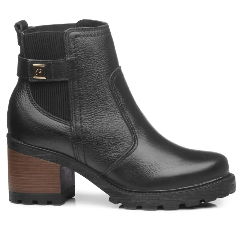 Bota Feminina Pegada Chelsea Levels em Couro Preto - 37