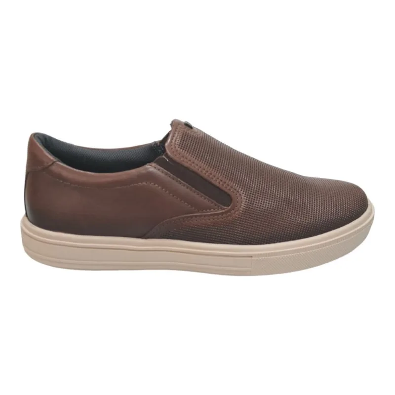 Sapatênis em Couro Casual Masculino Pegada City - Tabaco - pegada