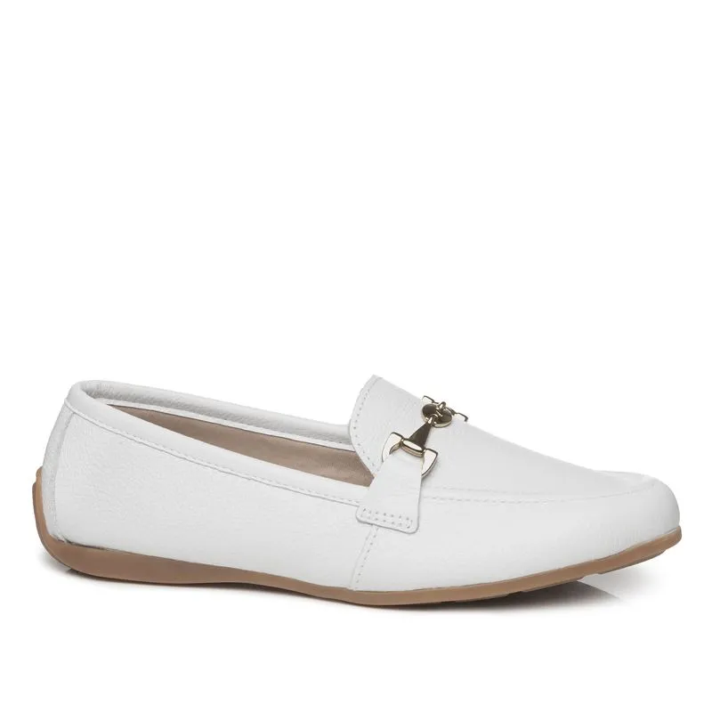 Sapato Mocassim Pegada Feminino em Couro Branco 229001-01 Sapato Pegada Feminino em Couro Branco 229001-01 35