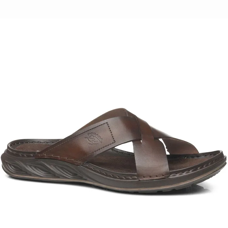 Chinelo Pegada Masculino em Couro Pinhão 134102-02 Chinelo Pegada Masculino em Couro Pinhao 134102-02 40