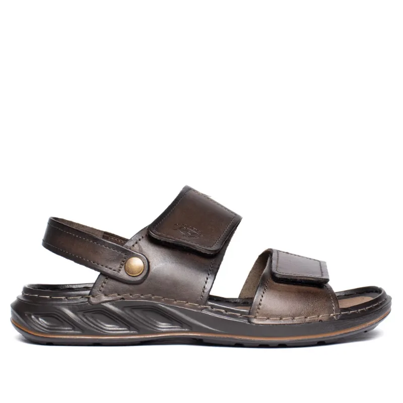 Sandália Masculina Pegada Folie Couro Levitech Marrom - 44 - Pegada