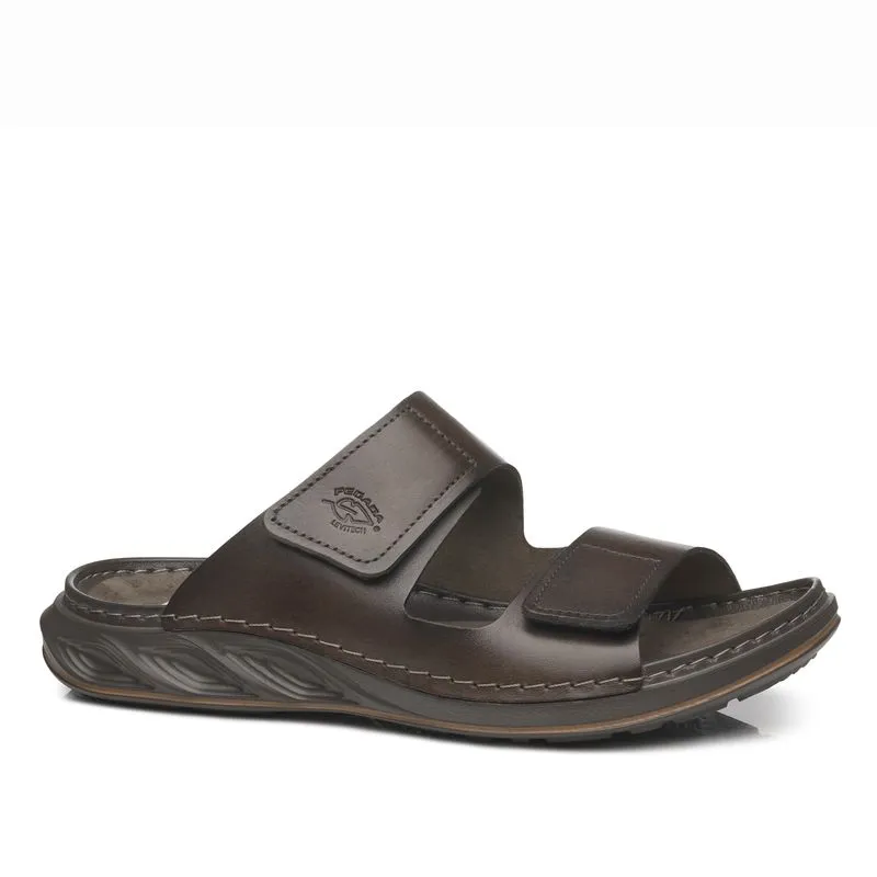 Chinelo Pegada Masculino em Couro Cravo 134101-03 37
