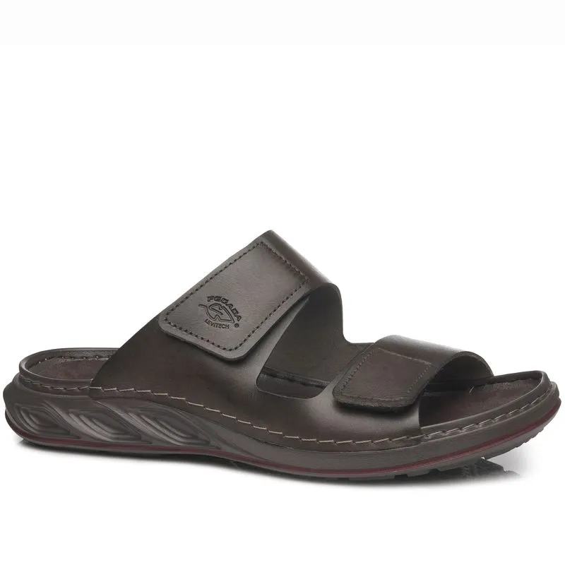 Chinelo Pegada Masculino em Couro Brown 134101-04 43