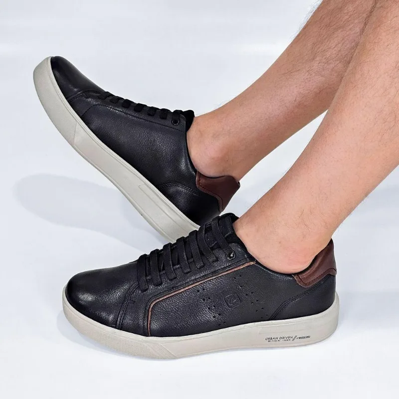 Tênis Pegada Masculino Couro 111901 41 / Preto