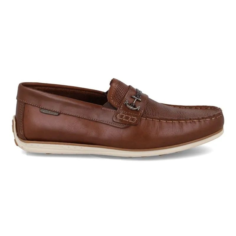 Mocassim Pegada Couro Clássico Masculino Marrom 41