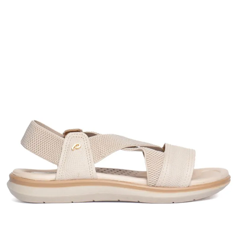 Sandália Feminina Pegada Knit Amortech Off White/Bege - 36