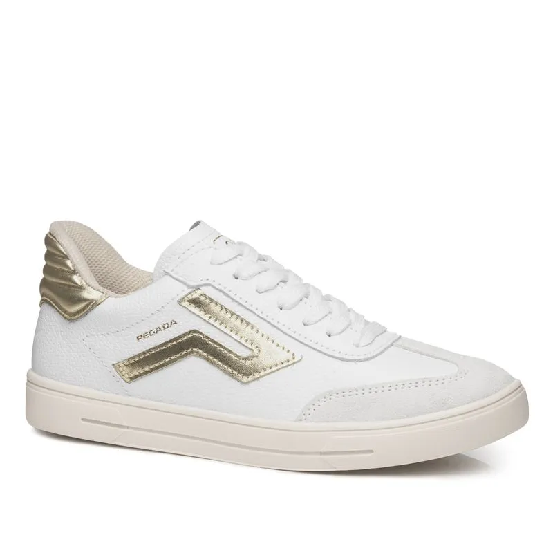 Tênis Pegada Feminino em Couro Branco 211154-04 33