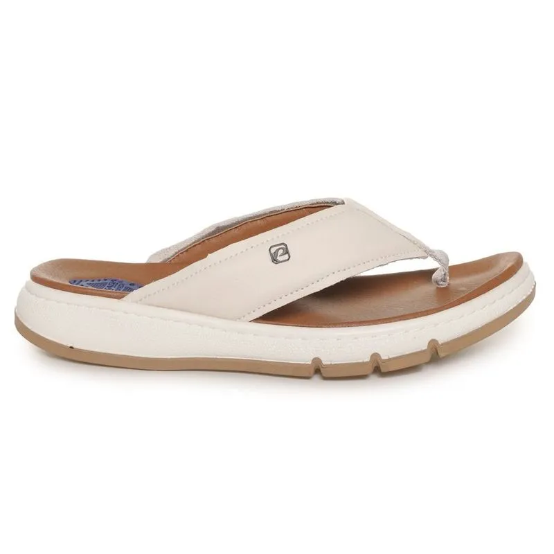 Chinelo Float Pegada Fibertech Couro Masculino Branco Off MILK - 37