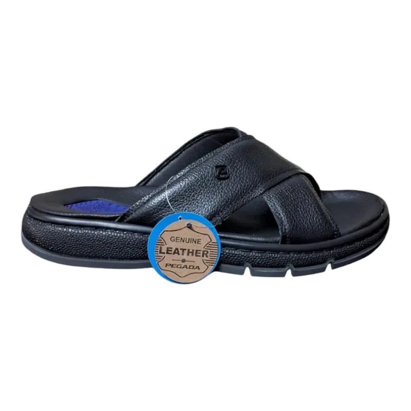 Chinelo Pegada Masculino em Couro Amortech - Preto 134306