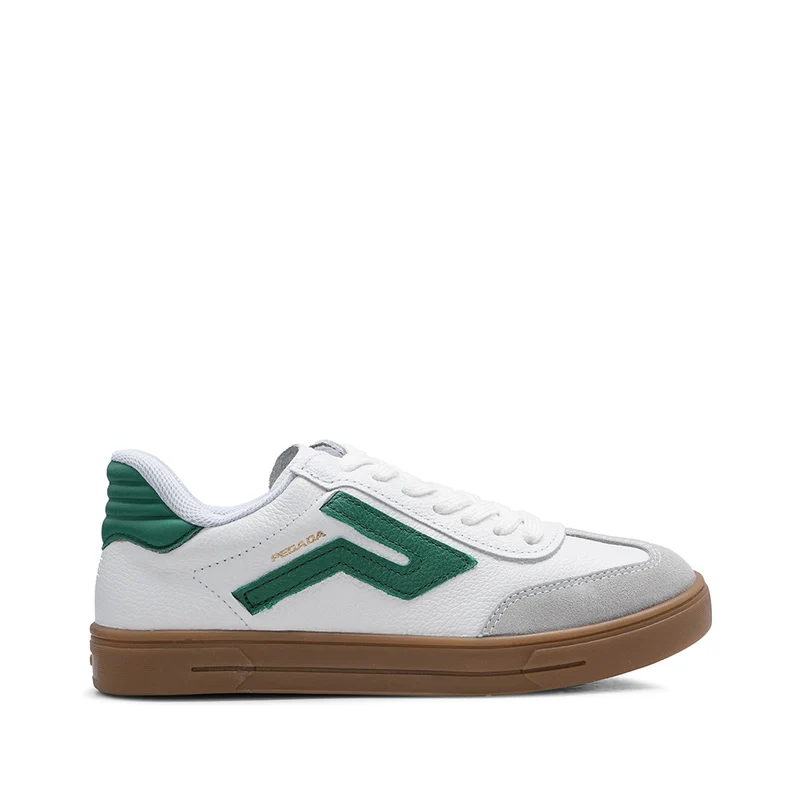Sapatilha Casual Mulher Pele Branco E Verde 38