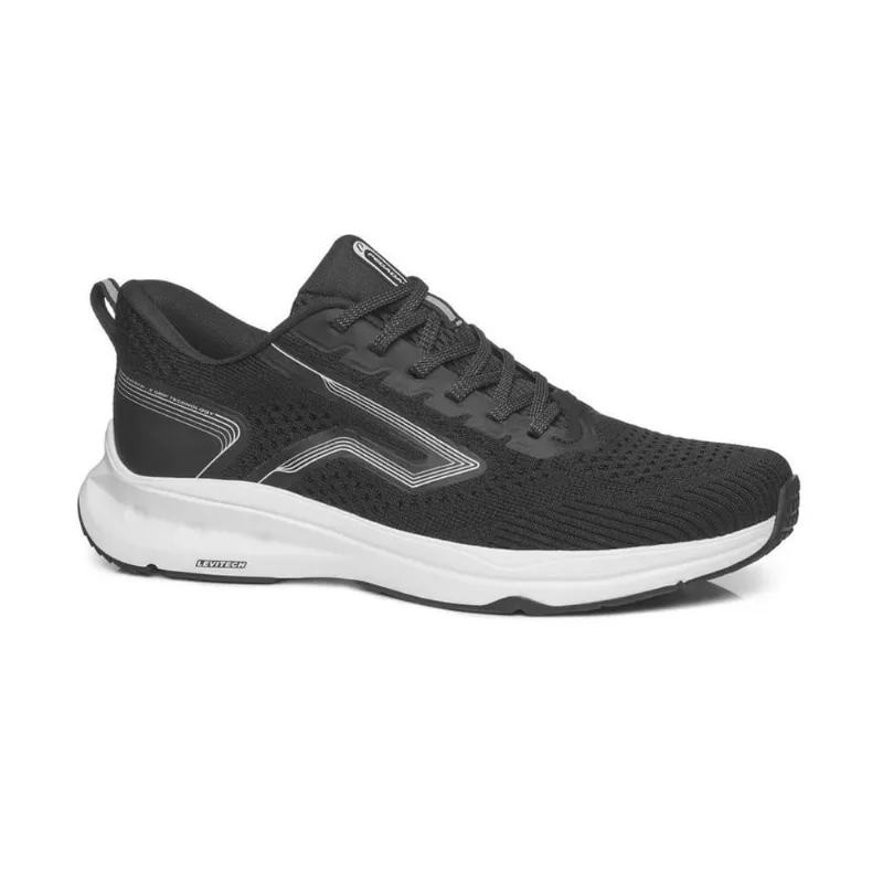 Tênis Esportivo Pegada Masculino Levitech Tecido - Preto