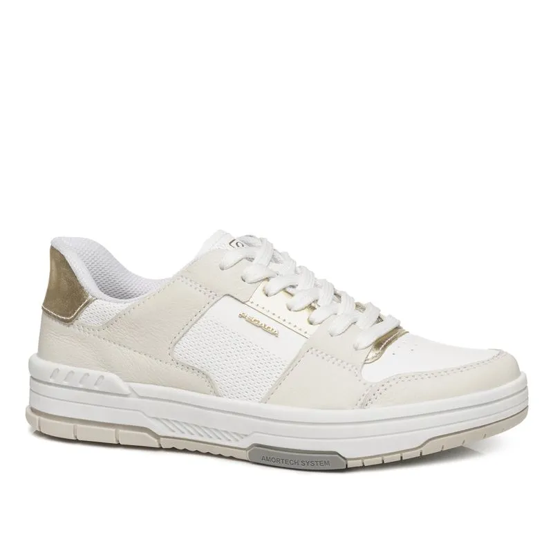 Tênis Pegada Feminino em Couro Branco 212602-02 39