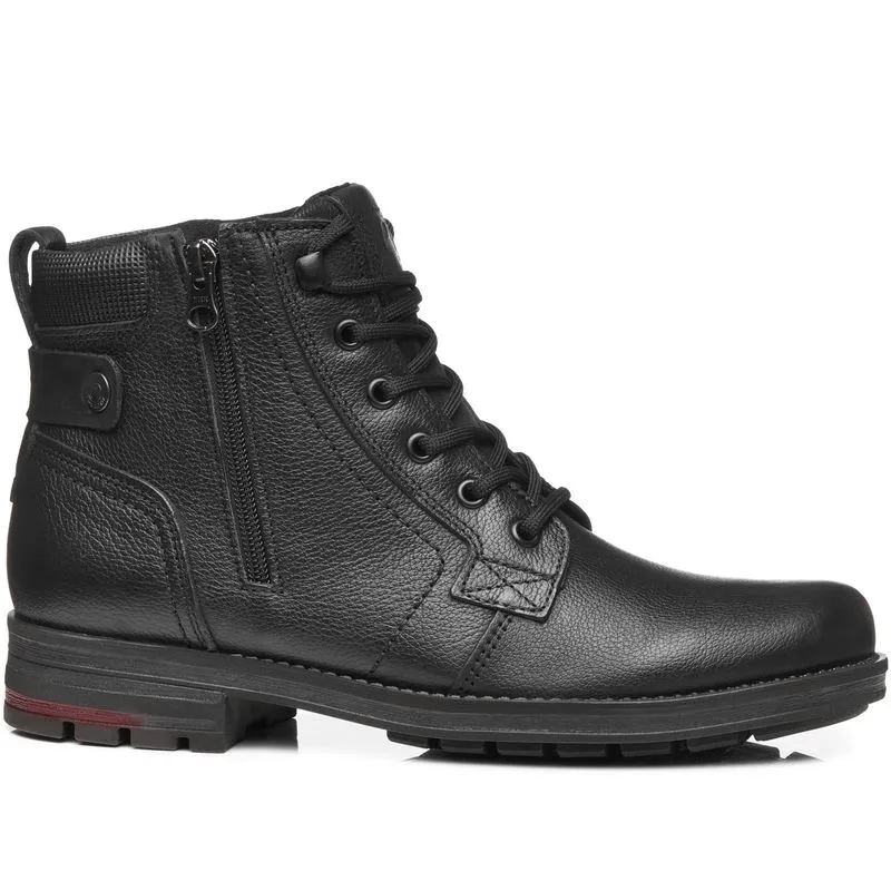 Coturno Pegada Masculino em Couro Preto 181314-03 39
