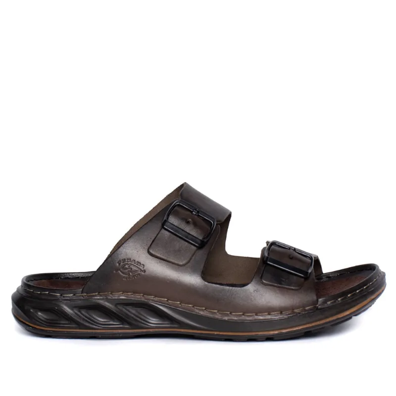 Sandália Masculina Pegada Float Levitech Couro Marrom Escuro - 43 - Pegada