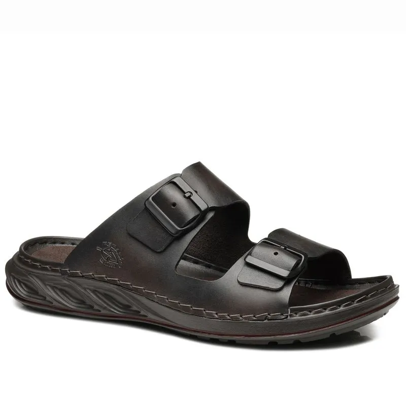 Chinelo Pegada Masculino em Couro Brown 134106-04 43