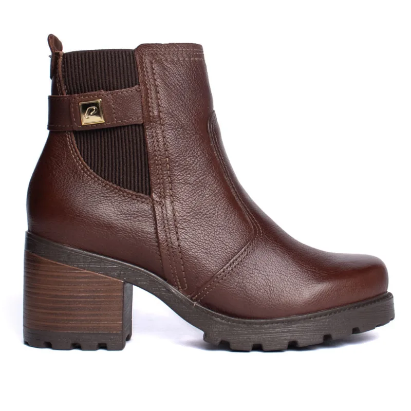 Bota Feminina Pegada Cano Curto Chelsea Napa Marrom - 38