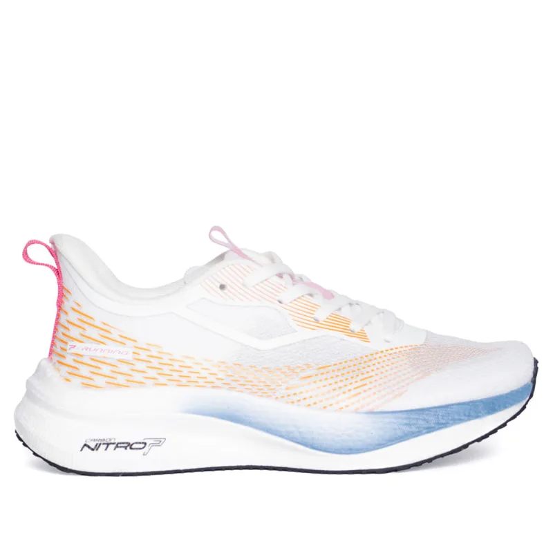 Tênis Feminino Pegada Esportivo Branco c/ Laranja - 40